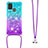 Silicone Candy Rubber TPU Bling-Bling Soft Case Cover with Lanyard Strap S01 for Samsung Galaxy A21s