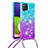 Silicone Candy Rubber TPU Bling-Bling Soft Case Cover with Lanyard Strap S01 for Samsung Galaxy A22 4G