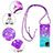 Silicone Candy Rubber TPU Bling-Bling Soft Case Cover with Lanyard Strap S01 for Samsung Galaxy A22 4G