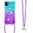 Silicone Candy Rubber TPU Bling-Bling Soft Case Cover with Lanyard Strap S01 for Samsung Galaxy A22 5G