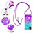 Silicone Candy Rubber TPU Bling-Bling Soft Case Cover with Lanyard Strap S01 for Samsung Galaxy A22 5G