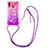 Silicone Candy Rubber TPU Bling-Bling Soft Case Cover with Lanyard Strap S01 for Samsung Galaxy A30