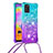 Silicone Candy Rubber TPU Bling-Bling Soft Case Cover with Lanyard Strap S01 for Samsung Galaxy A31