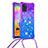 Silicone Candy Rubber TPU Bling-Bling Soft Case Cover with Lanyard Strap S01 for Samsung Galaxy A31