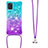 Silicone Candy Rubber TPU Bling-Bling Soft Case Cover with Lanyard Strap S01 for Samsung Galaxy A31