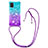 Silicone Candy Rubber TPU Bling-Bling Soft Case Cover with Lanyard Strap S01 for Samsung Galaxy A31