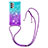 Silicone Candy Rubber TPU Bling-Bling Soft Case Cover with Lanyard Strap S01 for Samsung Galaxy A32 5G