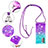 Silicone Candy Rubber TPU Bling-Bling Soft Case Cover with Lanyard Strap S01 for Samsung Galaxy A32 5G