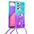 Silicone Candy Rubber TPU Bling-Bling Soft Case Cover with Lanyard Strap S01 for Samsung Galaxy A33 5G