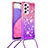 Silicone Candy Rubber TPU Bling-Bling Soft Case Cover with Lanyard Strap S01 for Samsung Galaxy A33 5G