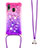 Silicone Candy Rubber TPU Bling-Bling Soft Case Cover with Lanyard Strap S01 for Samsung Galaxy A40