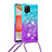 Silicone Candy Rubber TPU Bling-Bling Soft Case Cover with Lanyard Strap S01 for Samsung Galaxy A42 5G