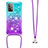 Silicone Candy Rubber TPU Bling-Bling Soft Case Cover with Lanyard Strap S01 for Samsung Galaxy A52s 5G