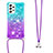 Silicone Candy Rubber TPU Bling-Bling Soft Case Cover with Lanyard Strap S01 for Samsung Galaxy A53 5G