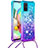 Silicone Candy Rubber TPU Bling-Bling Soft Case Cover with Lanyard Strap S01 for Samsung Galaxy A71 4G A715