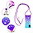 Silicone Candy Rubber TPU Bling-Bling Soft Case Cover with Lanyard Strap S01 for Samsung Galaxy A71 4G A715