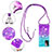 Silicone Candy Rubber TPU Bling-Bling Soft Case Cover with Lanyard Strap S01 for Samsung Galaxy A72 4G