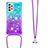 Silicone Candy Rubber TPU Bling-Bling Soft Case Cover with Lanyard Strap S01 for Samsung Galaxy A73 5G