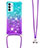 Silicone Candy Rubber TPU Bling-Bling Soft Case Cover with Lanyard Strap S01 for Samsung Galaxy A82 5G