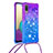 Silicone Candy Rubber TPU Bling-Bling Soft Case Cover with Lanyard Strap S01 for Samsung Galaxy M02