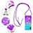 Silicone Candy Rubber TPU Bling-Bling Soft Case Cover with Lanyard Strap S01 for Samsung Galaxy M02