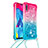 Silicone Candy Rubber TPU Bling-Bling Soft Case Cover with Lanyard Strap S01 for Samsung Galaxy M10