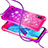 Silicone Candy Rubber TPU Bling-Bling Soft Case Cover with Lanyard Strap S01 for Samsung Galaxy M10