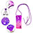 Silicone Candy Rubber TPU Bling-Bling Soft Case Cover with Lanyard Strap S01 for Samsung Galaxy M10