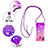 Silicone Candy Rubber TPU Bling-Bling Soft Case Cover with Lanyard Strap S01 for Samsung Galaxy M10S