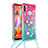 Silicone Candy Rubber TPU Bling-Bling Soft Case Cover with Lanyard Strap S01 for Samsung Galaxy M11