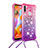 Silicone Candy Rubber TPU Bling-Bling Soft Case Cover with Lanyard Strap S01 for Samsung Galaxy M11