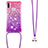 Silicone Candy Rubber TPU Bling-Bling Soft Case Cover with Lanyard Strap S01 for Samsung Galaxy M11