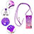 Silicone Candy Rubber TPU Bling-Bling Soft Case Cover with Lanyard Strap S01 for Samsung Galaxy M11