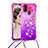 Silicone Candy Rubber TPU Bling-Bling Soft Case Cover with Lanyard Strap S01 for Samsung Galaxy M21