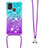 Silicone Candy Rubber TPU Bling-Bling Soft Case Cover with Lanyard Strap S01 for Samsung Galaxy M21s