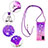 Silicone Candy Rubber TPU Bling-Bling Soft Case Cover with Lanyard Strap S01 for Samsung Galaxy M40S