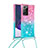 Silicone Candy Rubber TPU Bling-Bling Soft Case Cover with Lanyard Strap S01 for Samsung Galaxy Note 20 Ultra 5G