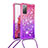 Silicone Candy Rubber TPU Bling-Bling Soft Case Cover with Lanyard Strap S01 for Samsung Galaxy S20 FE 4G