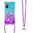 Silicone Candy Rubber TPU Bling-Bling Soft Case Cover with Lanyard Strap S01 for Samsung Galaxy S20 FE 4G