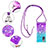 Silicone Candy Rubber TPU Bling-Bling Soft Case Cover with Lanyard Strap S01 for Samsung Galaxy S20 FE 4G