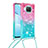 Silicone Candy Rubber TPU Bling-Bling Soft Case Cover with Lanyard Strap S01 for Xiaomi Mi 10i 5G