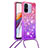 Silicone Candy Rubber TPU Bling-Bling Soft Case Cover with Lanyard Strap S01 for Xiaomi Poco C55