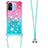 Silicone Candy Rubber TPU Bling-Bling Soft Case Cover with Lanyard Strap S01 for Xiaomi Poco C55