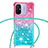 Silicone Candy Rubber TPU Bling-Bling Soft Case Cover with Lanyard Strap S01 for Xiaomi Poco C55