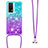 Silicone Candy Rubber TPU Bling-Bling Soft Case Cover with Lanyard Strap S01 for Xiaomi Poco F5 Pro 5G