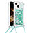 Silicone Candy Rubber TPU Bling-Bling Soft Case Cover with Lanyard Strap S02 for Apple iPhone 13