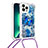 Silicone Candy Rubber TPU Bling-Bling Soft Case Cover with Lanyard Strap S02 for Apple iPhone 13 Pro Max