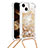 Silicone Candy Rubber TPU Bling-Bling Soft Case Cover with Lanyard Strap S02 for Apple iPhone 14