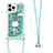 Silicone Candy Rubber TPU Bling-Bling Soft Case Cover with Lanyard Strap S02 for Apple iPhone 15 Pro