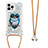 Silicone Candy Rubber TPU Bling-Bling Soft Case Cover with Lanyard Strap S02 for Apple iPhone 15 Pro